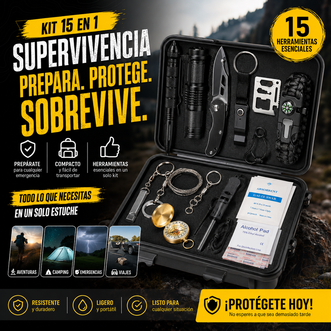 Kit de supervivencia 15 en 1