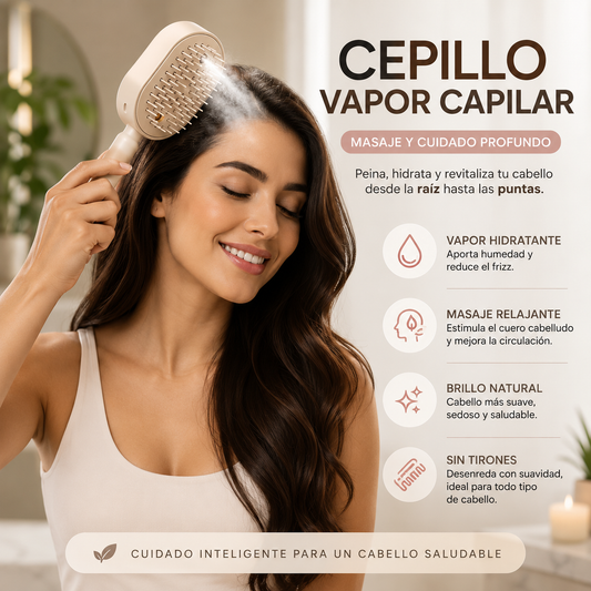 CEPILLO ALISADOR CON VAPOR, LUZ LED - 5 EN 1 PREMIUM