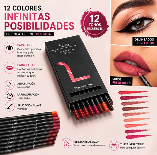 Lápices Delineadores Ultra Fijación x12 Zahara Premium