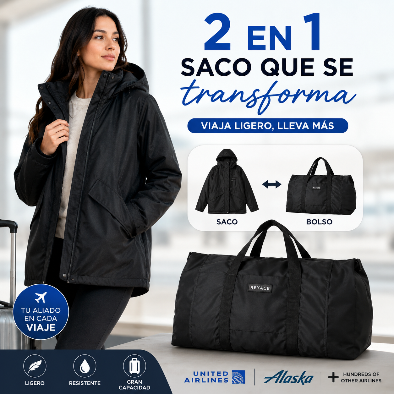 Zahara GO™ El abrigo de viaje plegable