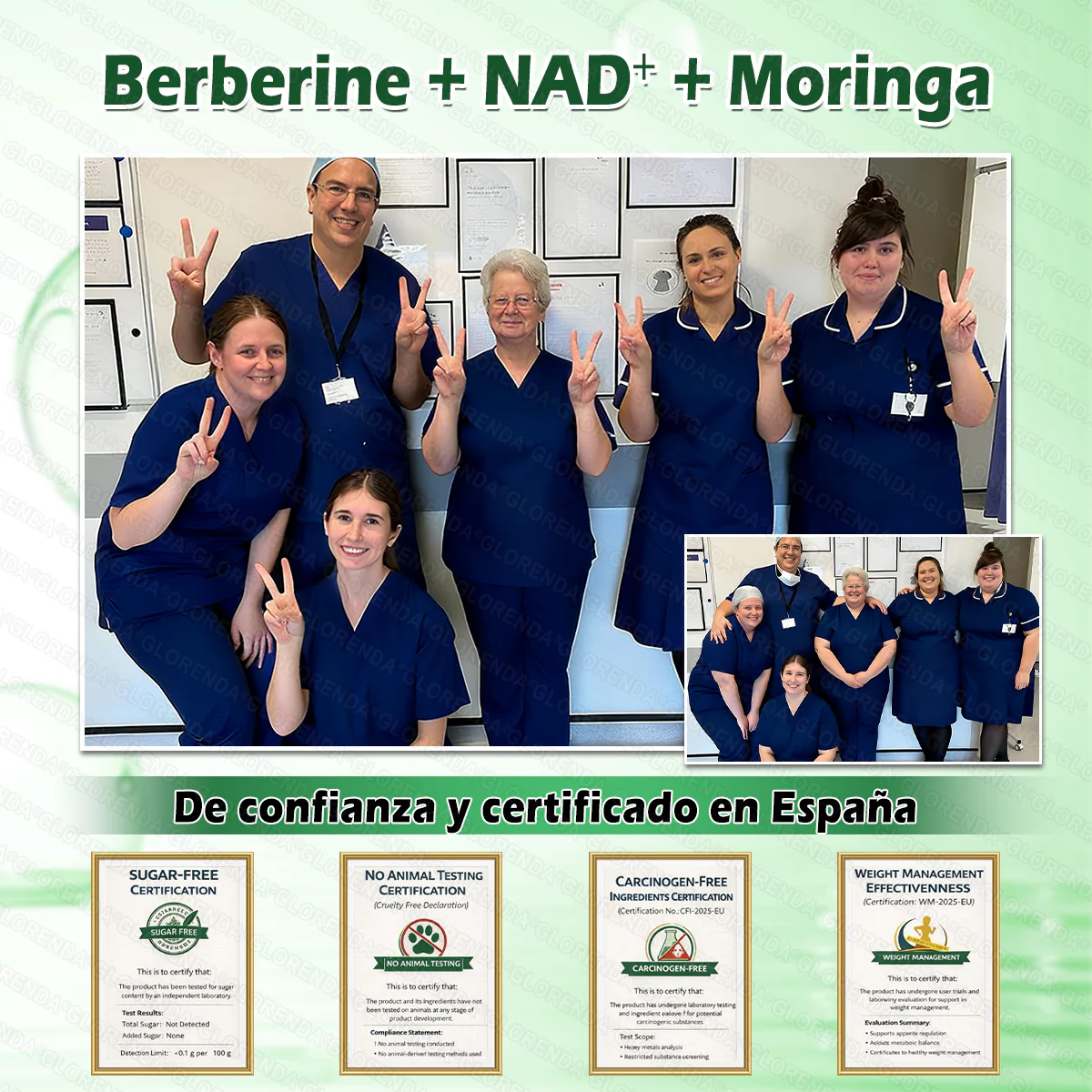 GLORENDA®  60 Parches avanzados de micronanoalga. Para la obesidad, piel flácida, diabetes, apnea del sueño, problemas articulares y mucho más.
